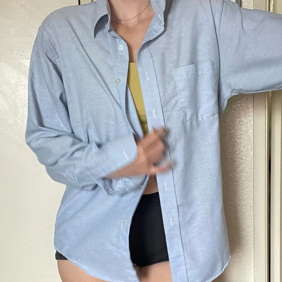Vintage botany 500 unisex men’s women’s oversized blue button down shirt - Picture 1 of 12